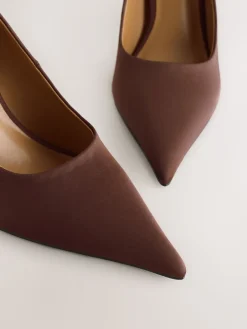 Next Forever Comfort® Satin Pointed Toe Court Heels Chocolate Brown Discount