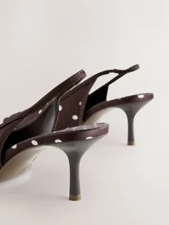 Next Forever Comfort® Polka Dot Point Slingback Heels Chocolate Brown Best