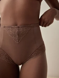 Next High Waist Brief Firm Tummy Control Shaping Briefs Chocolate Brown Outlet