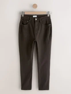 Next Hourglass Mid Rise Skinny Jeans Chocolate Brown Outlet