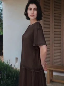 Next Jersey Two In One T-Shirt Dress Chocolate Brown Discount