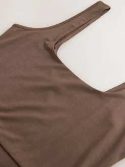 Next Jersey Waisted Summer Dress Chocolate Brown Sale