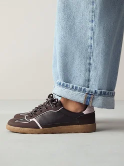 Next Chocolate Brown Lace-Up Trainers