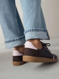 Next Chocolate Brown Lace-Up Trainers