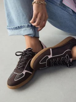 Next Chocolate Brown Lace-Up Trainers
