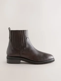 Next Chocolate Brown Leather Forever Comfort® Chelsea Boots Outlet