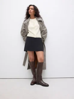 Next Standard/Wide Fit Forever Comfort® Flat Riding Boots Chocolate Brown Leather Online