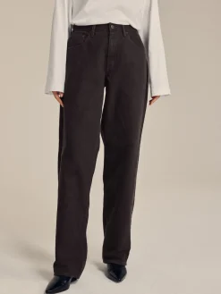 Next Mid Rise Wide Leg Baggy Jeans Chocolate Brown Sale