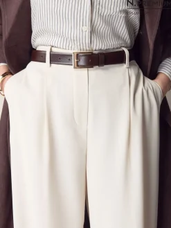 Next N. Premium Made In Italy Leather Belt Chocolate Brown Online