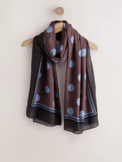 Next Chocolate Brown Polka Dot Lightweight Scarf Best