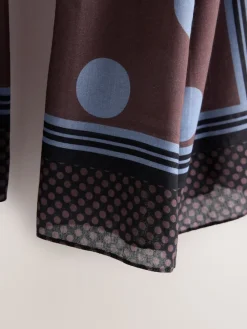 Next Chocolate Brown Polka Dot Lightweight Scarf Best