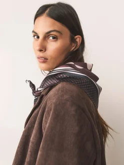 Next Chocolate Brown Polka Dot Satin Square Scarf Clearance