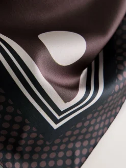 Next Chocolate Brown Polka Dot Satin Square Scarf Clearance