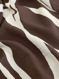 Next V-Neck 3/4 Length Sleeve Maxi Kaftan Dress Chocolate Brown Print Hot