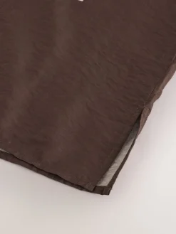 Next V-Neck 3/4 Length Sleeve Maxi Kaftan Dress Chocolate Brown Print Hot