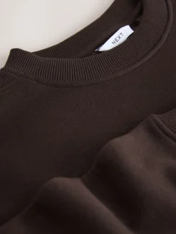 Next Chocolate Brown Relaxed Fit Essentials Longline Sweatshirt with Pockets Discount