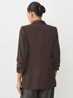 Next Chocolate Brown Relaxed Ruched Sleeve Blazer Hot