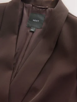 Next Chocolate Brown Relaxed Ruched Sleeve Blazer Hot