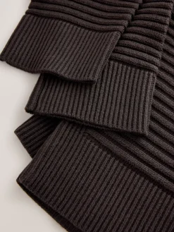 Next Ribbed V-Neck Knitted Jumper Chocolate Brown New