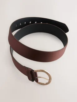 Next Satin Belt with Diamante Buckle Chocolate Brown Online