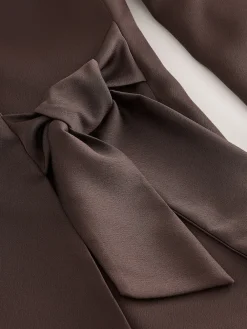Next Chocolate Brown Satin Wrap Blazer Clearance