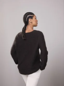 Next Scoop Neck Jumper With Wool Chocolate Brown Hot