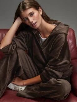 Next Chocolate Brown Soft Feel Cord Long Sleeve Hoodie Sale