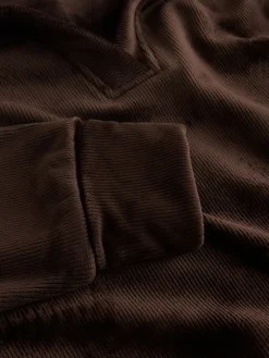 Next Chocolate Brown Soft Feel Cord Long Sleeve Hoodie Sale