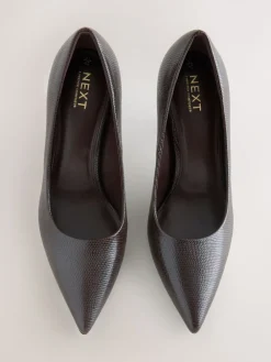 Next Standard/Wide Fit Forever Comfort® Point Toe Court Heels Chocolate Brown Discount