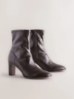 Next Standard/Wide Fit Forever Comfort® Round Toe Sock Boots Chocolate Brown Hot