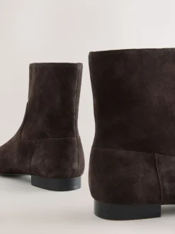 Next Forever Comfort® Flat Ankle Boots Chocolate Brown Suede Best