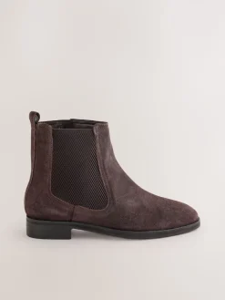 Next Chocolate Brown Suede Standard/Wide Fit Forever Comfort® Chelsea Ankle Boots Sale