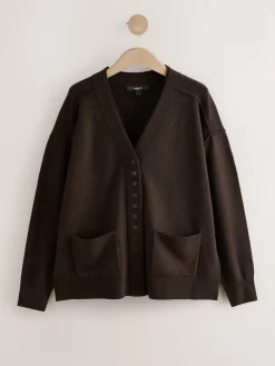 Next Chocolate Brown Supersoft V-Neck Cardigan With Pockets Best