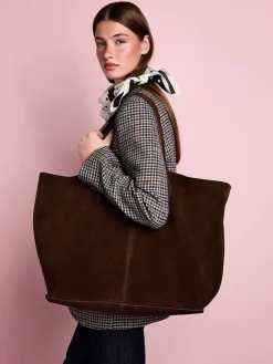 Next Chocolate Brown Tabitha Simmons x Sophie Suede Shopper Bag Clearance