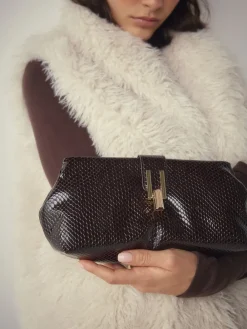 Next Chocolate Brown Volume Clutch Bag