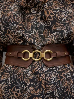 Next Wide Corset Belt Chocolate Brown Sale