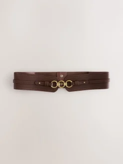 Next Wide Corset Belt Chocolate Brown Sale