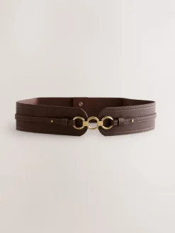 Next Wide Corset Belt Chocolate Brown Sale