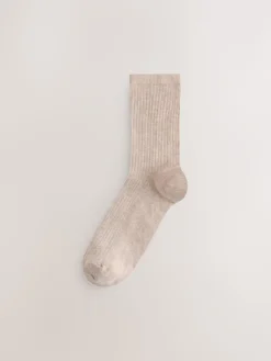 Next Ribbed Ankle Socks 4 Pack Chocolate Brown/Blue Sale