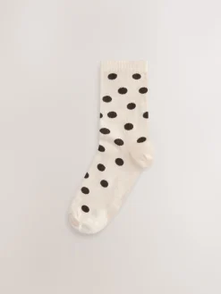 Next Ankle Socks 5 Pack Chocolate Brown/White Spot Discount