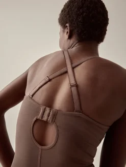 Next DD+ Firm Tummy Control Lightly Padded Lace Body Chocolate Nude Sale