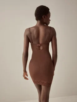 Next Chocolate Nude Firm Tummy Control Cupped Lace Slip Sale
