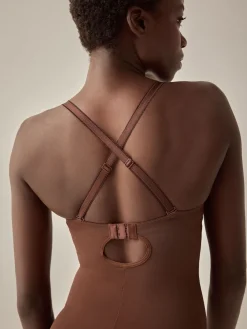 Next Chocolate Nude Firm Tummy Control Cupped Lace Slip Sale