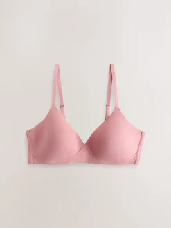 Next Pad Non Wire Cotton Blend Ultimate Comfort Bras 3 Pack Chocolate/Pink/Cream Clearance