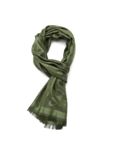 Coach Green Bias Signature C Oblong Scarf New