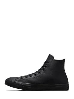 Converse Black Leather High Top Trainers