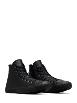 Converse Black Leather High Top Trainers