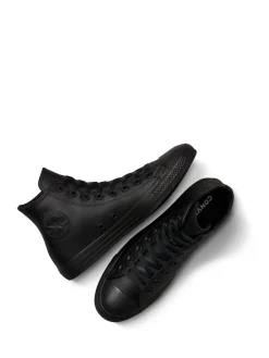 Converse Black Leather High Top Trainers