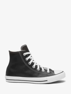 Converse Black Leather High Trainers Best