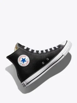Converse Black Leather High Trainers Best